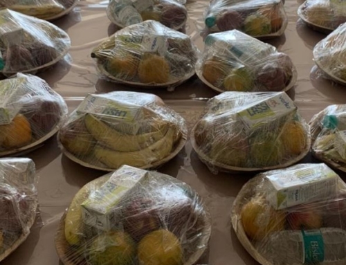 Distribution of food and fruits for the quarantine patients during COVID-19